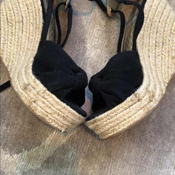 Halston Heritage Black Espadrille Wedges - Picture 6 of 8